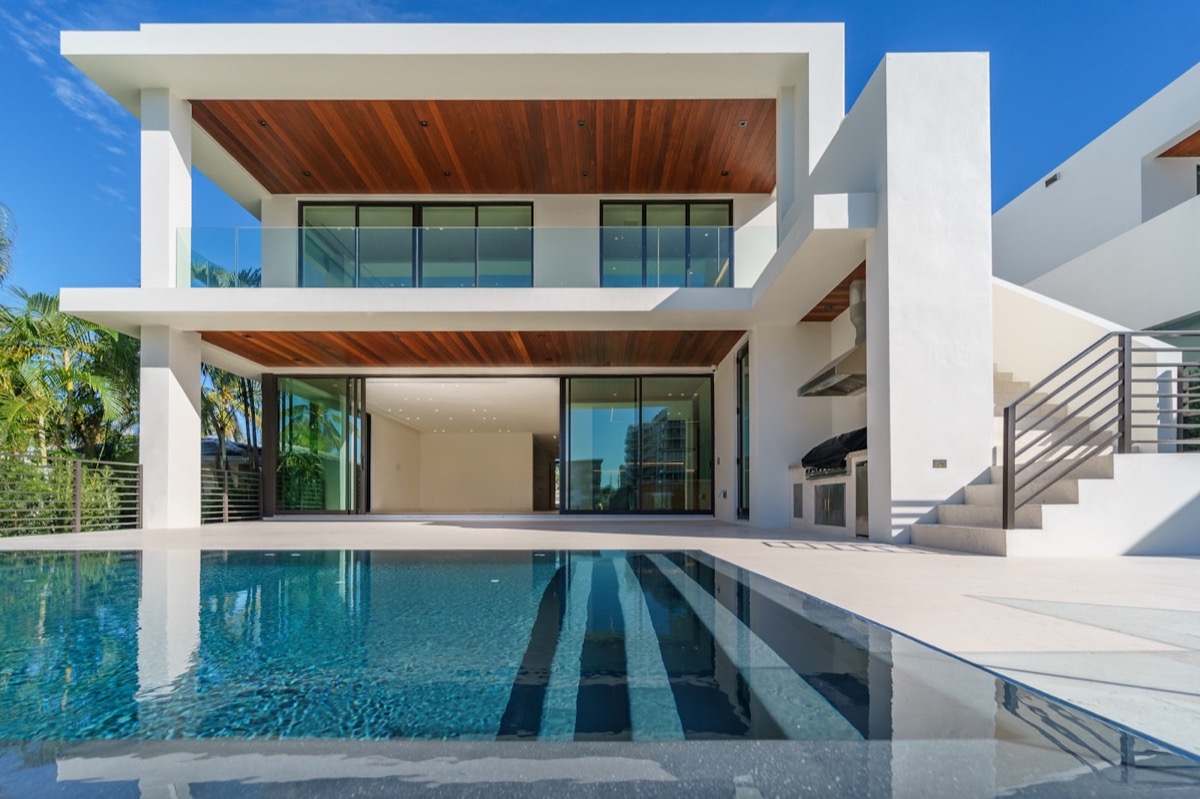 Modern coastal custom home exterior